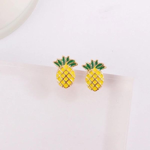 

stud sweet fashion pineapple shaped earrings cute simple all match earring for women party accessories jewelry, Golden;silver