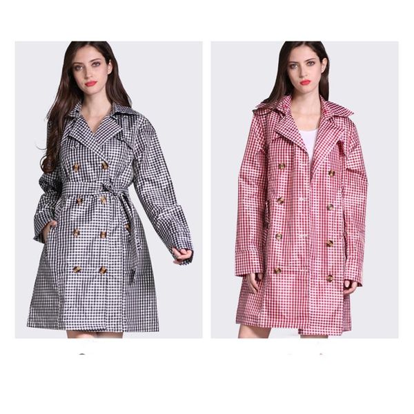 

1pc waterproof women rain trench coat ladies hooded long coats jackets lightweight w bbyfgd