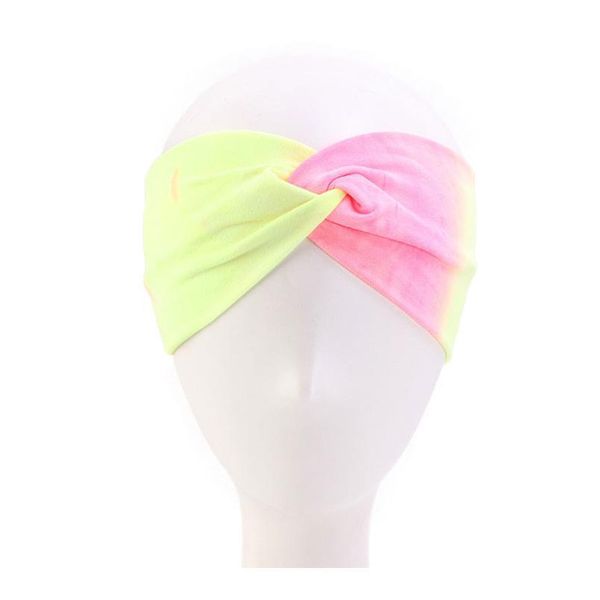 

elastic hairband headbands tie-dye wide cross knot sport yoga turban headwrap cotton headband headwear hair accessories qyldrb