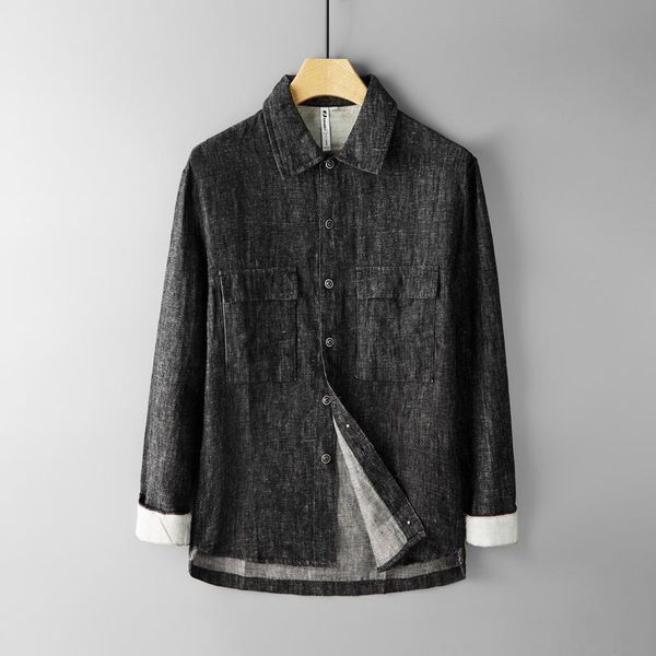 

men's jackets italy brand linen jacket men autumn long-sleeved fashion mens casual black for male jaqueta, Black;brown