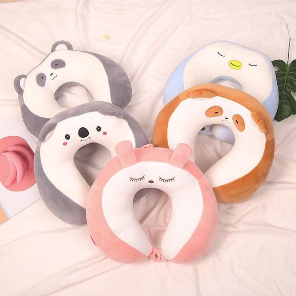 

new pp cotton u-shaped pillow cartoon animal travel pillow crystal velvet u-shaped pregnancy body