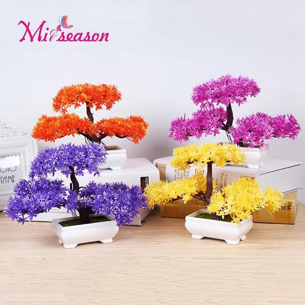 

1pc 3 branch christams tree sakura bonsai simulation wedding decorative artificial flowers fake pot plants ornaments home decor