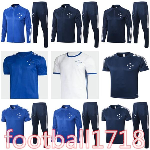 

2020 2021 cruzeiro ec soccer tracksuit jacket fred dodo thiago neves henrique 20 21 cruzeiro football training suit tracksuits jersey kit, Black