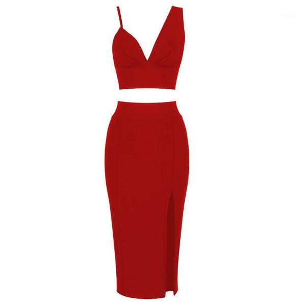 

2 piece set sleeveless elegant crop skirts set party clothes new women suit bandage tank suit skirts1, White