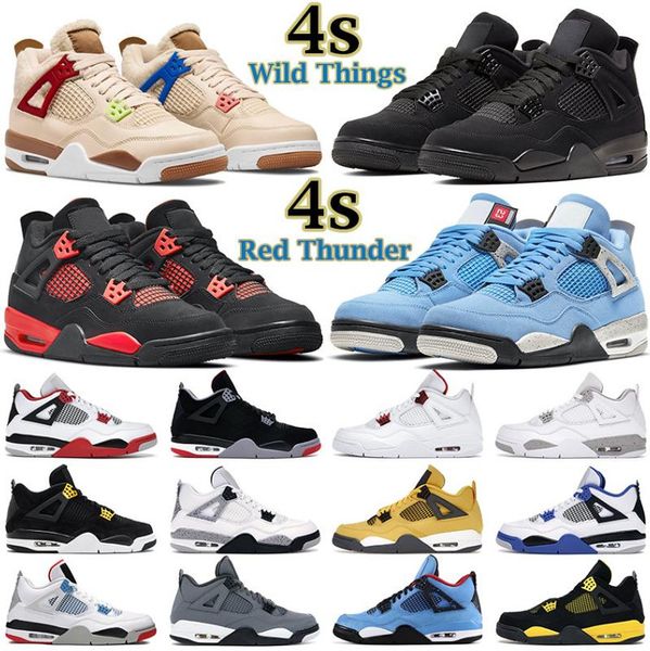 

og 2023 casual shoes 2022 men women basketball shoes jumpman 4s 4 wild things red thunder fire taupe haze university blue white oreo black c