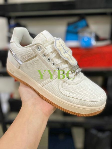 

new travis scott x shoes 1 low mens forcing one womens white skateboard sport trainer sneakers, White;red
