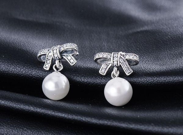 

original box 925 sterling silver earrings pearl earrings signature stud earrings for women designers earring, Golden;silver