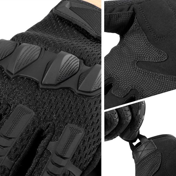 

multicam камуфляж длинные перчатки сенсорный экран тактическая армия военные резиновые костяшки варежки на открытом воздухе спортивные спорт, Black