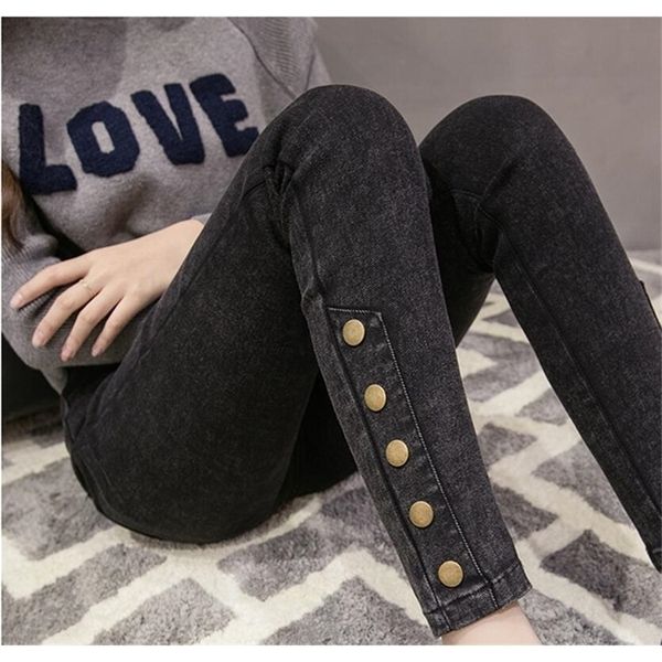 

high waist boyfriend jeans female pants stretch skinny jeans mujer slim femme pencil pants for women elastic waist mom jeans 201223, Blue