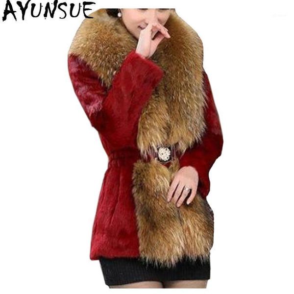 

ayunsue 2020 women's jackets winter faux fur coat women plus size korean fake coats female jacket chaqueta mujer kj3151, Black
