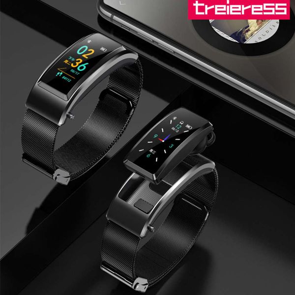 

new intelligent bluetooth communication bracelet b6 headset two in one rate blood oxygen monitoring step movement wa