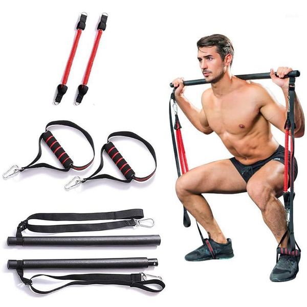 

portable home resistance bands gym pilates bar system full body fitness set workout sports equipment training kit body building1