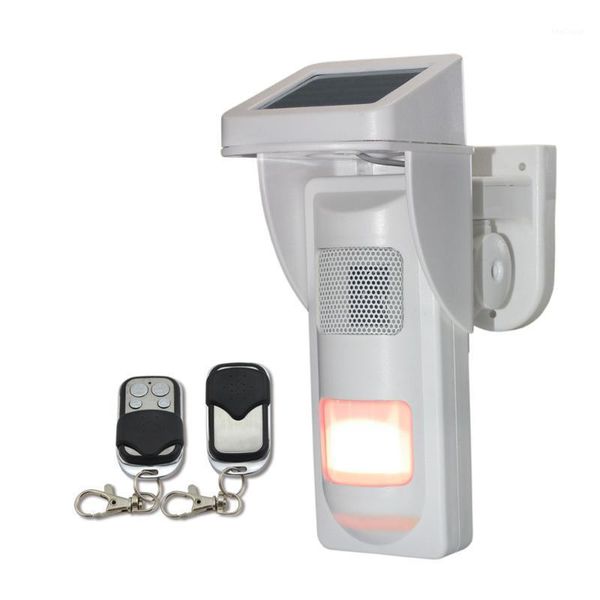 

smart home sensor solar battery outdoor infrared motion detector alarm for garden voice recorder wireless 433mhz remote flash siren ip651