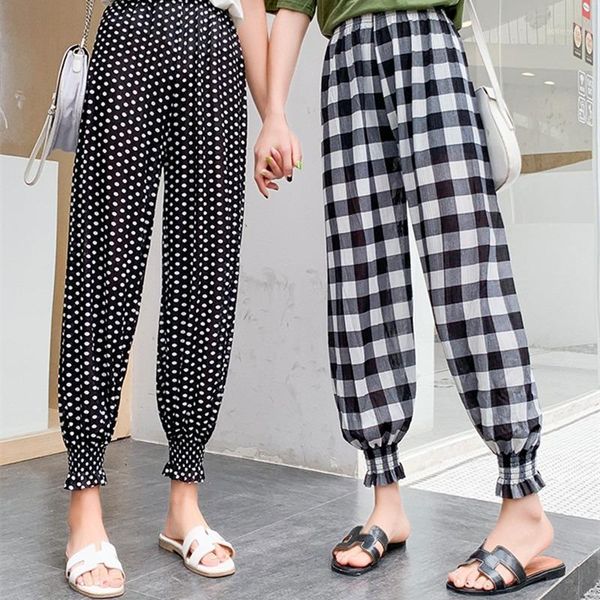 

women's pants & capris explosive style seamless generation anti-mosquito bloomers women's high waist chiffon ice silk trousers thi, Black;white