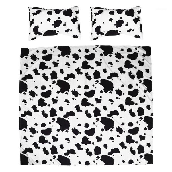 

3pcs/set modern bedding set cow pattern bedding cover set with pillowcase1