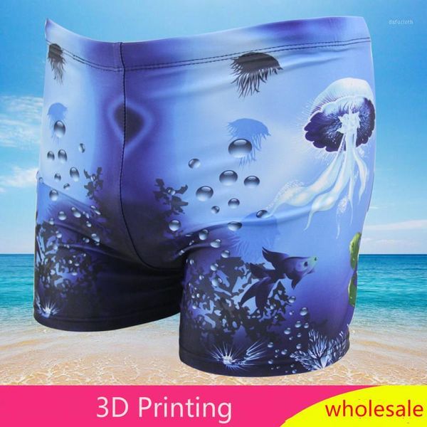 

3d printing men's swimming trunks 2018 new arrival beach swimming shorts varied print plus size obesity beach shorts1