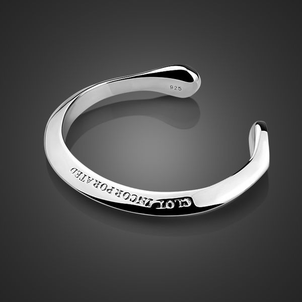 

couple bracelet bangle love giving gift chain jewelry for women men solid 925 sterling silver elaborate bracelet silver q1201, Black