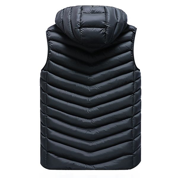 

2021 new men winter fashion vest work with hood solid sleeveless elegant jacket k226 9o37, Black;white