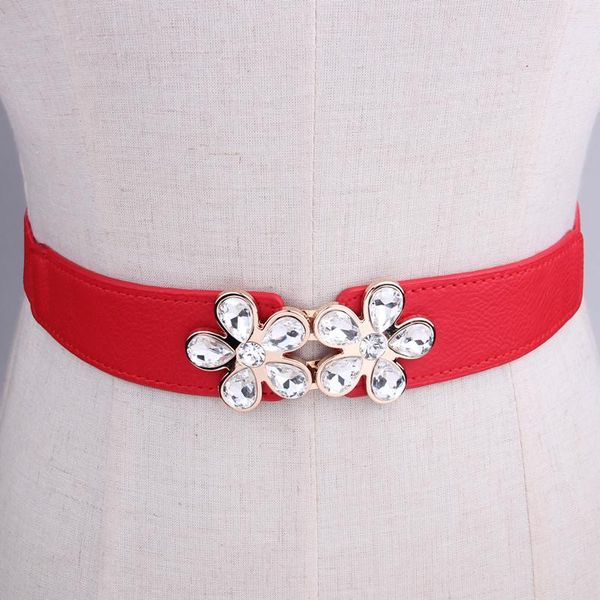 

women's crystal belts for dresses elastic stretch waistband luxury belt lady girls cummerbund fashion elastic waist belt black sqcjjl, Black;brown