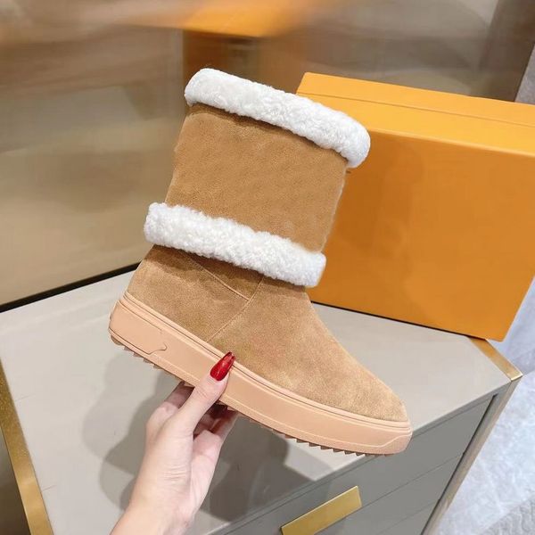 

new style designer shoes women's bare boots fur all-in-one warm shoes rainbow sneakers floral pattern retro sports shoelace box size 35, Black