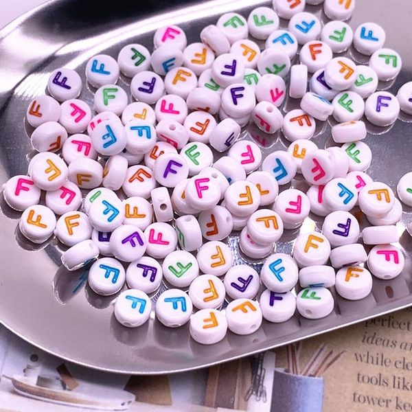 

100 шт. 7x4mm a-z красочный круглый алфавит буква акриловые свободные разные бусины для ювелирных изделий изготовления diy браслет аксессуар