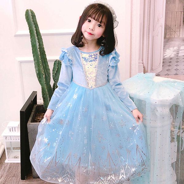 

princs 2020 long girls' autumn new sve aisha halloween ice and snow 2 performance drs, Red;yellow