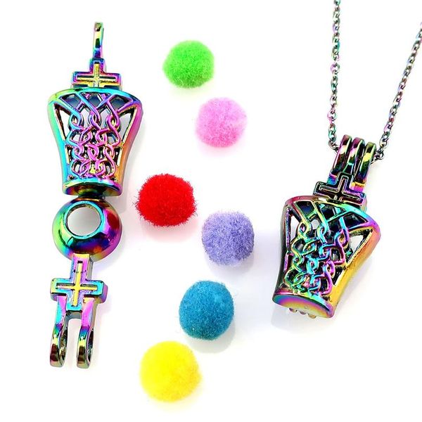 

c944 colors cross perfume cale cage cage locket ожерелье подвесной аромат эфирное масло диффузор развлечения подарок bbyhko, Silver