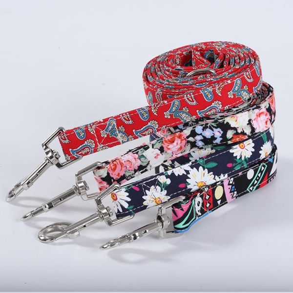 

дизайнерские поводки собаки boho стиль флора принт pet поводка собака свинец из нержавеющей стали крюк прочные продукты