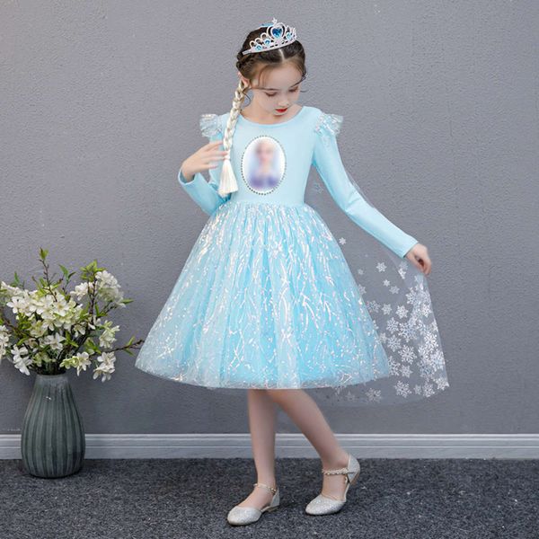 

princs ice qiyuan and skirt snow new long sve aisha girl's drs, Red;yellow