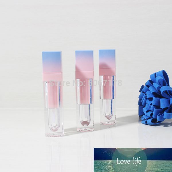 / 50 pcs gradiente rosa / azul maquiagem líquido liquido batom labial tubos de brilho de alta qualidade recipiente de embalagem cosmética quadrada quadrada