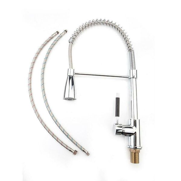 

kitchen pull down sprayer faucet swivel spout single hole sink mixer tap new us