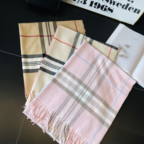 

japanese and brand cashmere scarf women's winter brand version versatile british classic plaid shawl spring and autumn thin shawl neck, Blue;gray