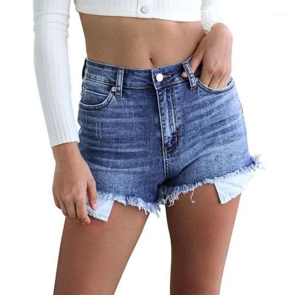 

weigou tassel denim shorts summer women short jeans elastic high waist vintage female shorts1, White;black