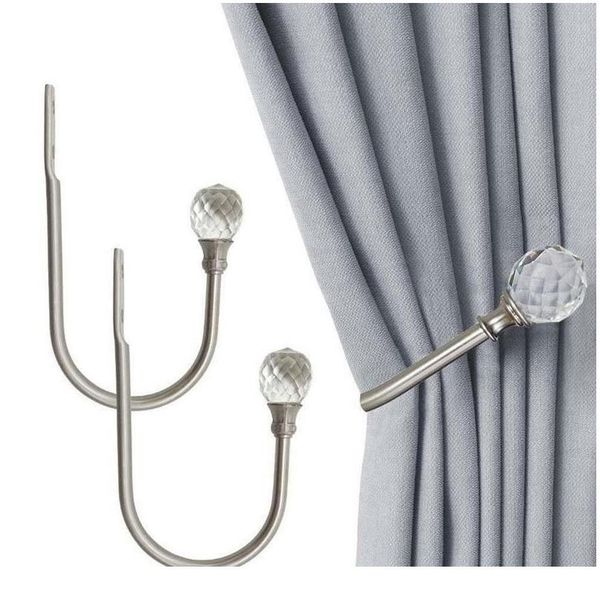 

2pcs/set curtain clamp u-shaped curtain wall hook crystal metal home curtain accessories hook holder decorati jlltic