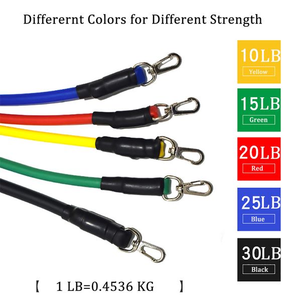 

11 pcs/set resistance bands fitness body exercise gym equipment for home with bag for man and woman ddc4005