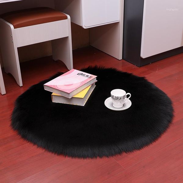 

carpets qqpqgg 2021 soft sheepskin carpet cover artificial wool warm fur bedroom mat seat skin home round1