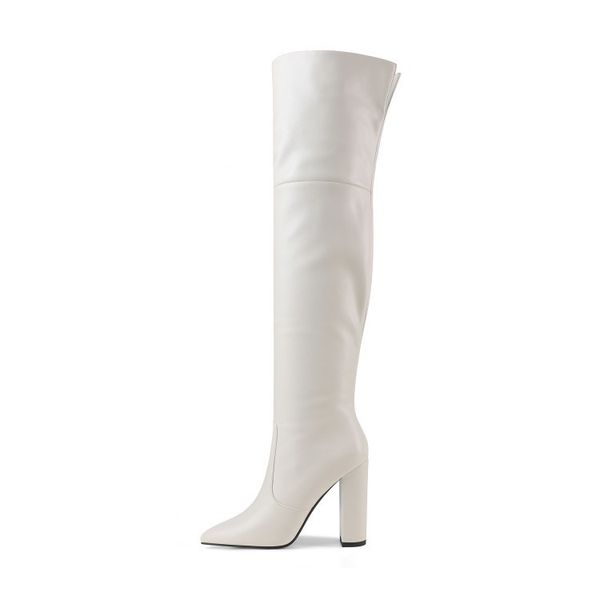 

2020 and winter new fashion nightclub to thick super high heels on knee 34-43 boots fnwl, Black