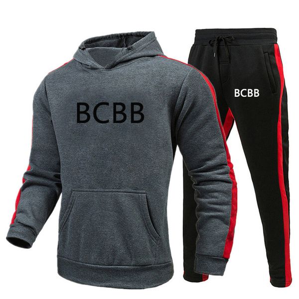 

sweatpants hoodies men's 2 piece set sportswear men's thermal underwear men's sportswear suit hoodies + pants sports suit men, Gray