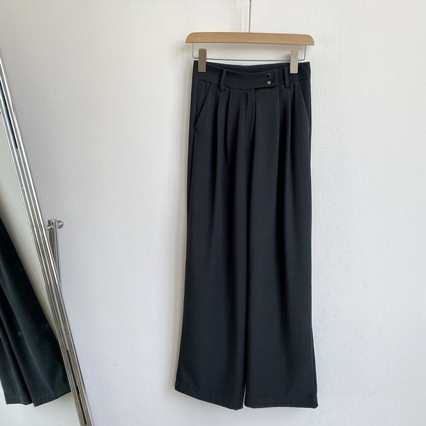 

2021 new spring high waist women casual female trousers outwear wide leg fashion stright pants fm2d, Black;white