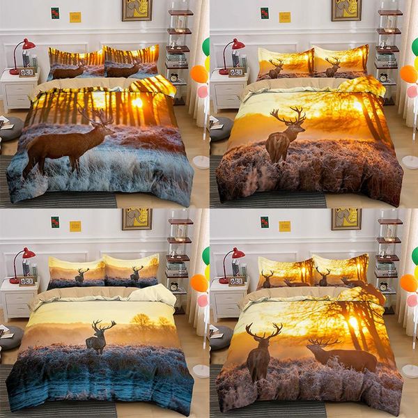 

bedding sets sell 3d warm deer sunshine printed 2/3pcs animal set