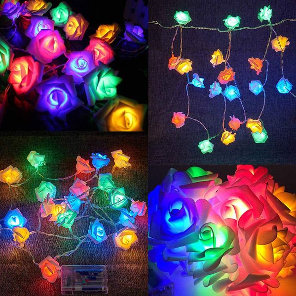 

1.2m 3m 6m aa battery led rose christmas lights holiday string lights valentine wedding decoration flower bulbs led lamp