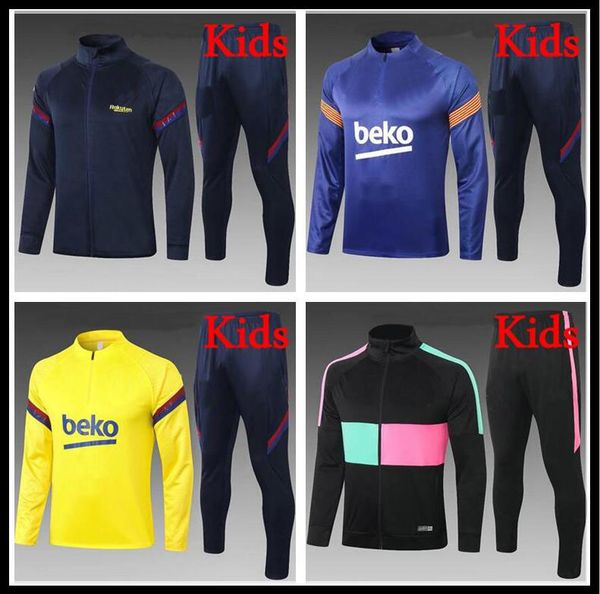 

2020 2021 kids survetement jacket training suit soccer tracksuits 20 21 griezmann de jong children football tracksuit set, Black