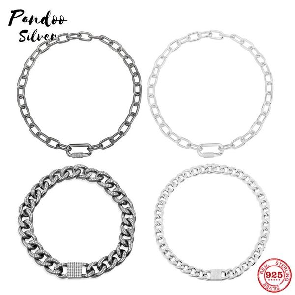 

копия ювелирных изделий стерлингового серебра s925, цепное ожерелье, камуфляж регулируемое ожерелье, темно-серые серебро высокого качества ю, Silver