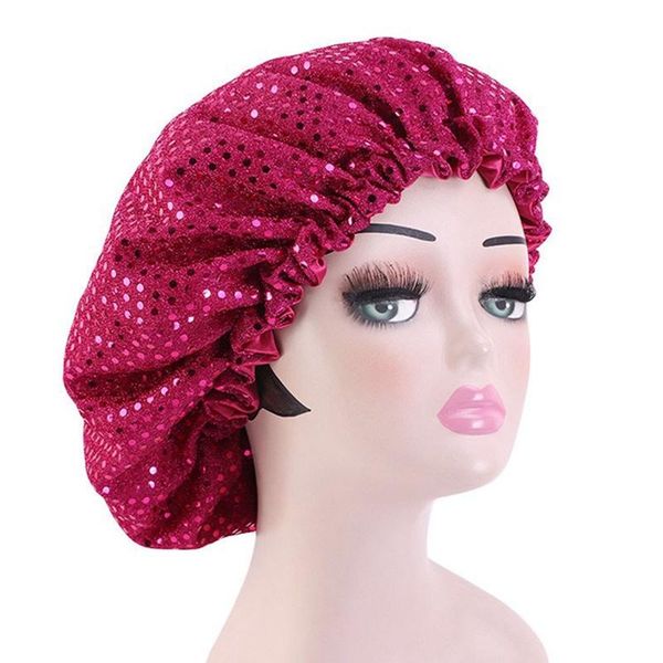 

турбанская шляпа ночной шапку мусульманские блестки капота шляпа капюшона круглые головы покрытия сна пласка сатин упругой крышкой капота, Blue;gray