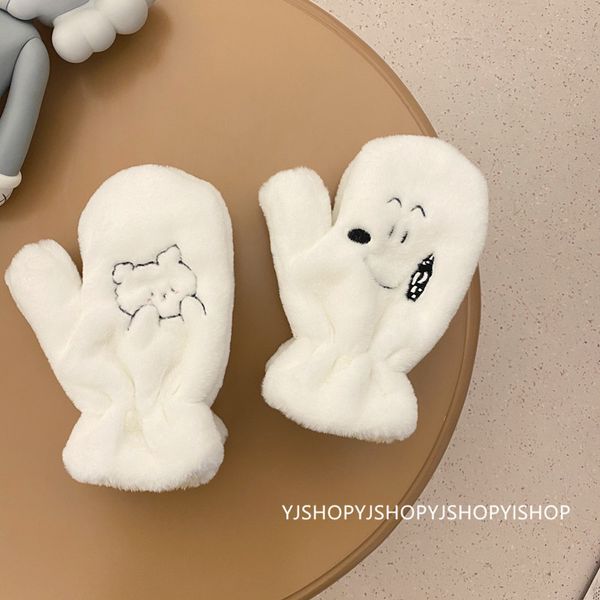 

korean ins soft girl cute cartoon gloves female winter riding plush warm student hanging neck couple man