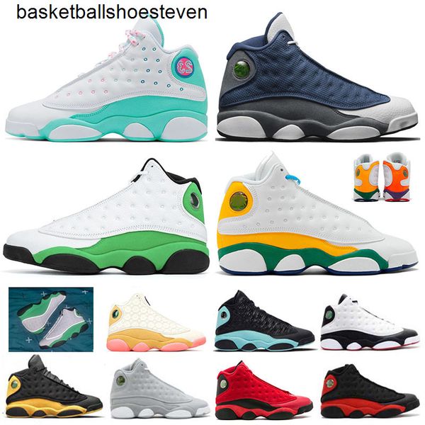 

новые 13 13s мужские баскетбольные туфли aurora green flint compred playground lucky green men sports shoes кроссовки кроссовки размером 5.5