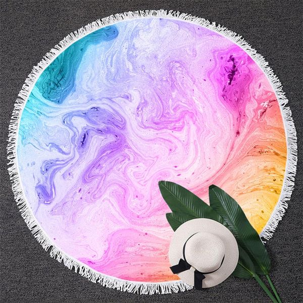 

towel colorful marble large round beach for pastel quicksand bath bright girly sunblock blanket cover