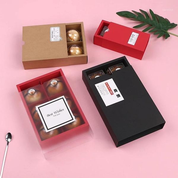 

10pcs kraft paper muffin cake box 2/4/6 cupcake box with cake tray party candy gift wedding birthday packaging case1