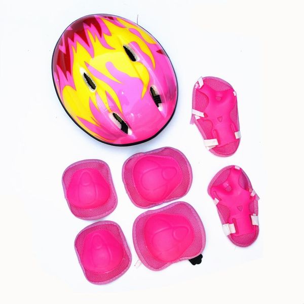 

fast shipping childrens sports bicycle helmet riding balance scooter helmet protective gear set knee wrist elbow pads 7 sets equipment q3702