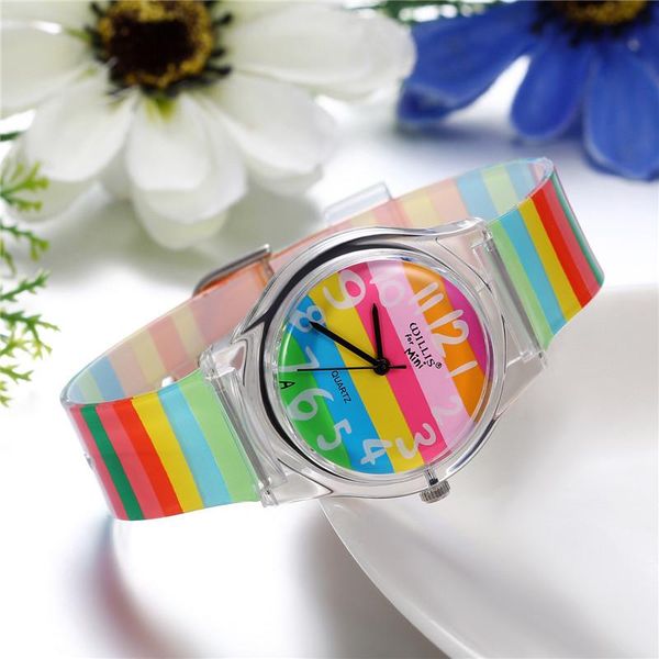 

new 2020 watches women rainbow watches plastic band quartz watches women fashion female wristwatch dropshipping sqcztm, Silver